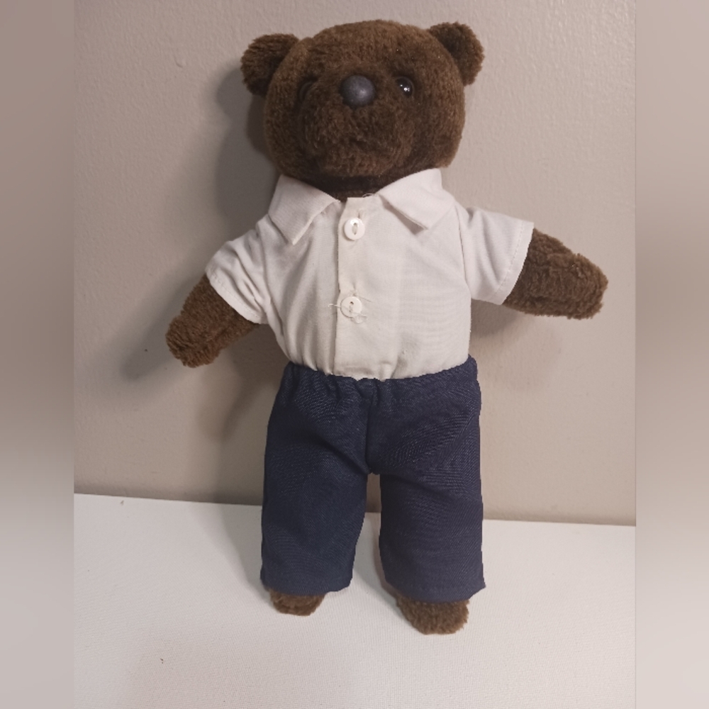 Rare vintage 1989 bear forces of America, 10 in plush stuffed bear color dark br
